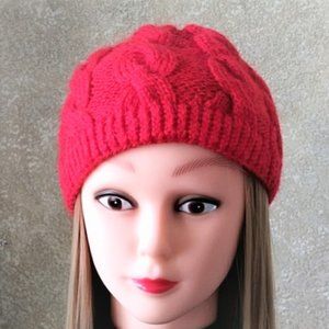 Beanie Hat Wool Blend Cable knit  Handmade NEW